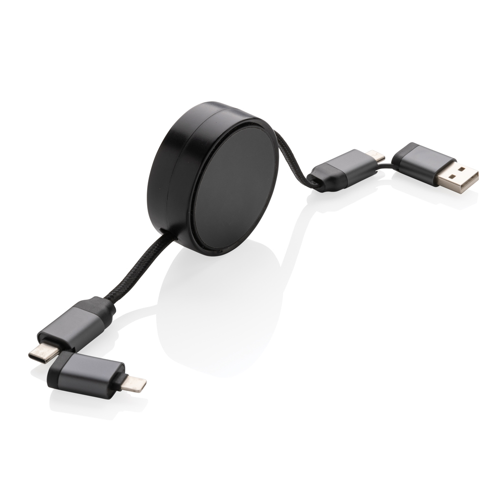 Terra RCS uvlačivi kabel 6 u 1 od recikliranog aluminija, 60 W