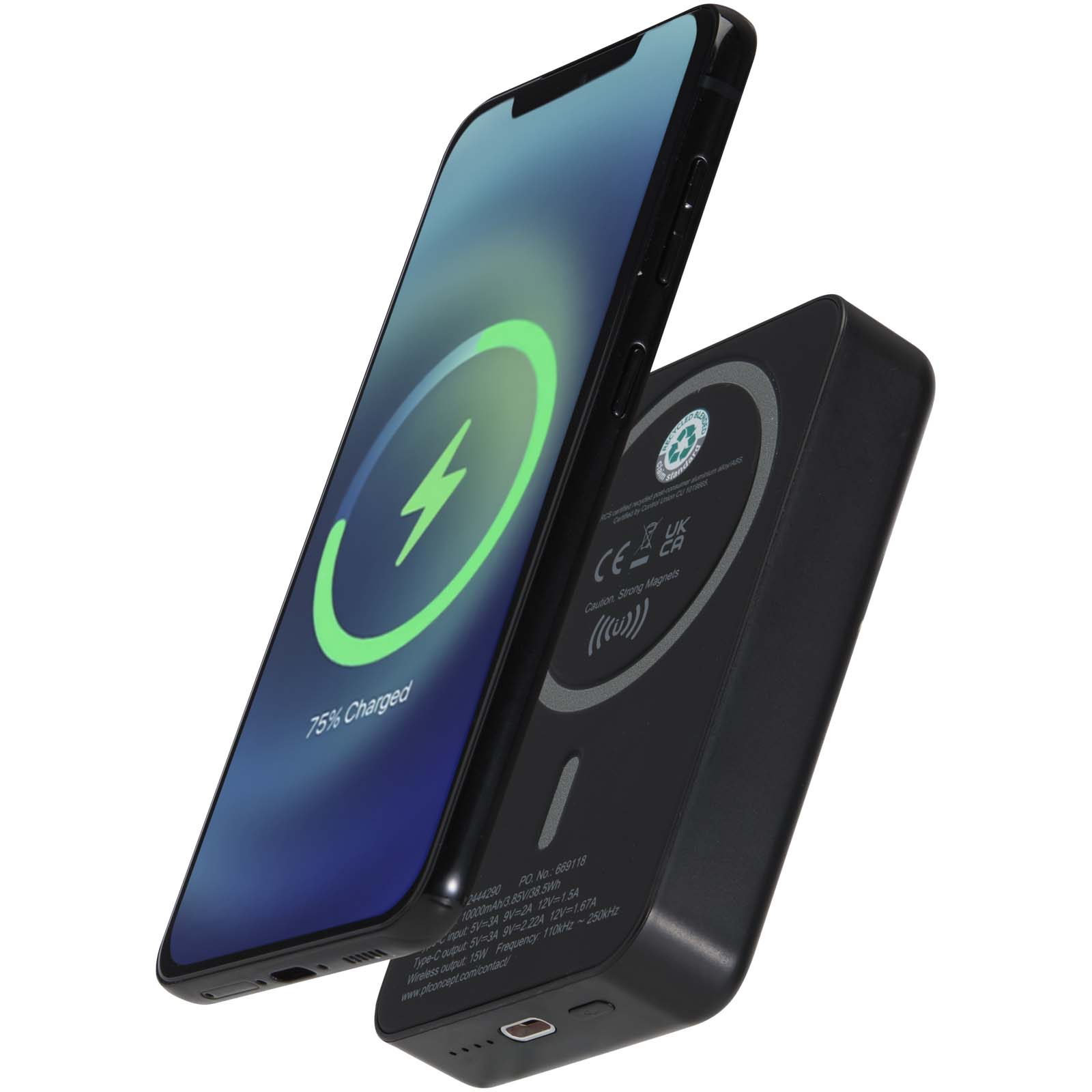 Acrab 10.000 mAh 15W magnetski bežični powerbank s 20W PD od reciklirane plastike