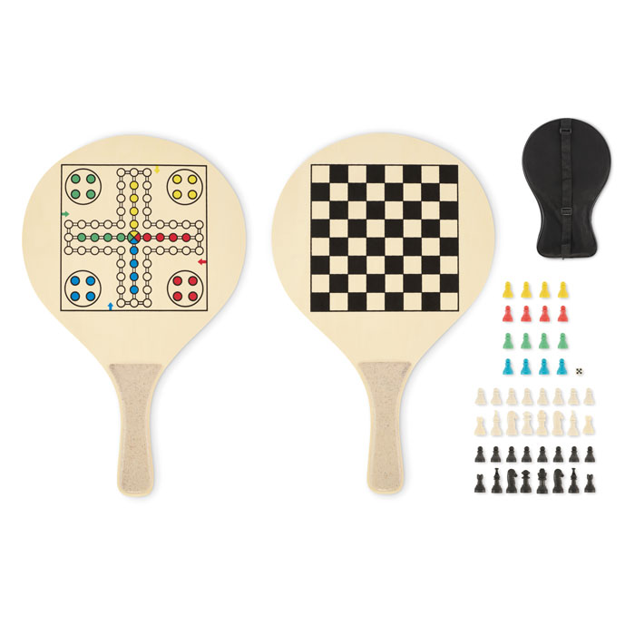 Iwon set za plažu s reketima i igrama šah i ludo
