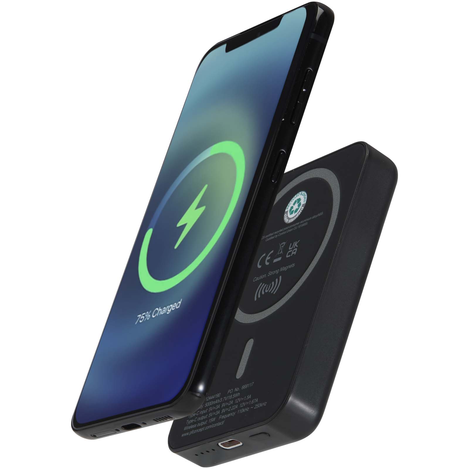 Acrab 5000 mAh 15W magnetski bežični powerbank s 20W PD od reciklirane plastike
