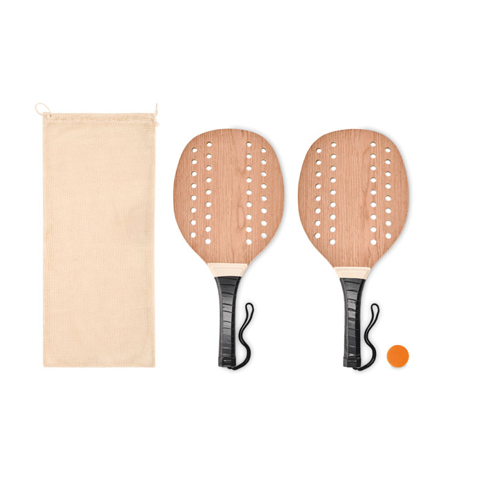 Palas set za tenis na plaži s drvenim reketima