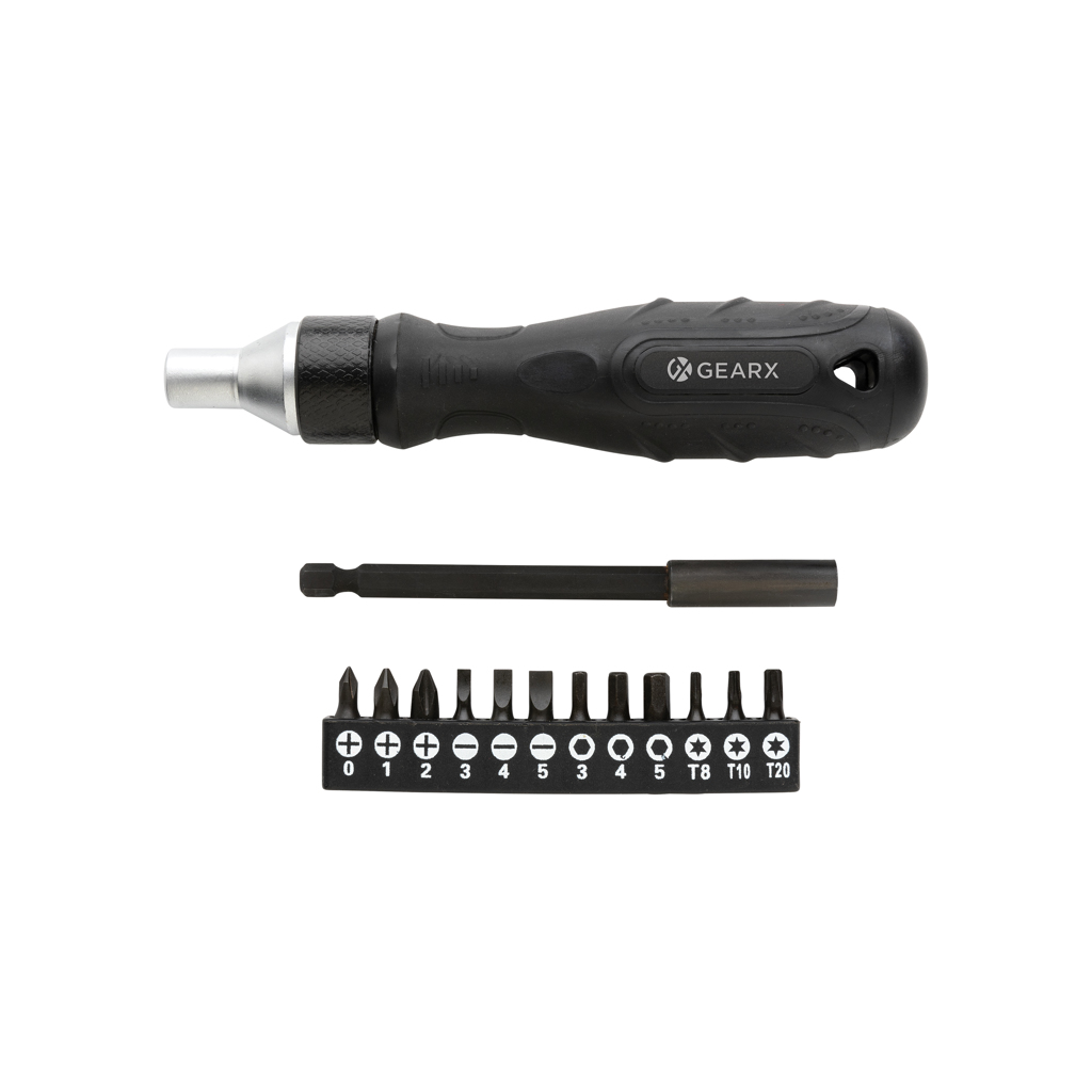 GearX odvijač s čegrtaljkom i 12 nastavaka