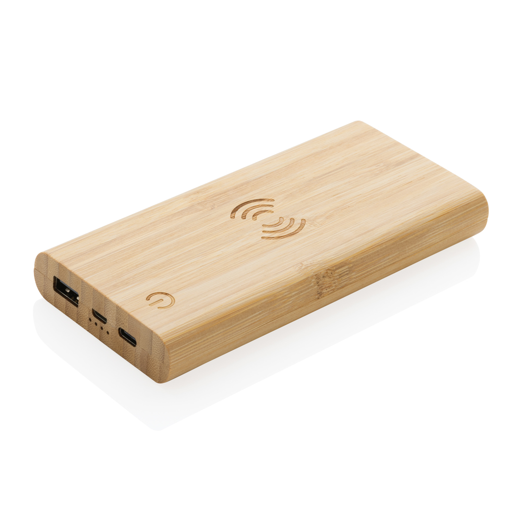Bežični powerbank 8.000 mAh 5 W s kućištem od bambusa
