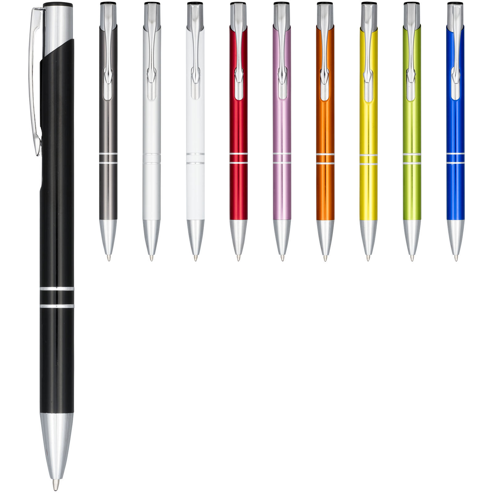 Moneta anodizirana aluminijska klik-kemijska olovka (crna tinta)