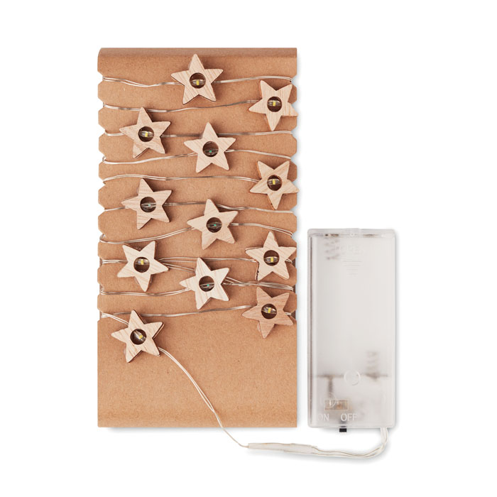 Milky Way niz od 20 LED lampica s drvenim zvjezdicama