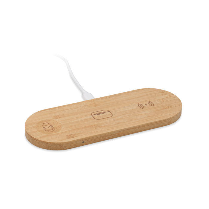 Recpad stanica za punjenje 3 u 1 od bambusa 15 W
