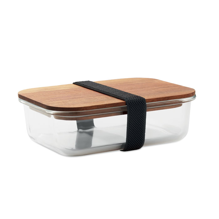 Vitrio Lunch staklena kutija za ručak s poklopcem od bagrema 800 ml