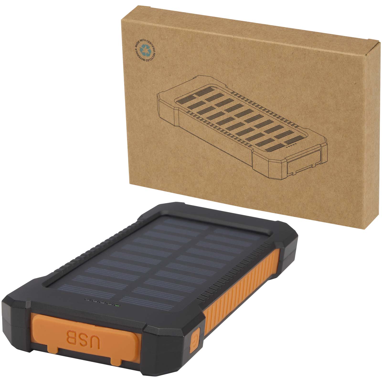Altair 5000 mAh 10W robusni solarni powerbank od reciklirane plastike sa svjetiljkom