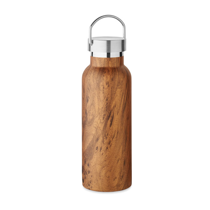 Namib Bottle termo boca od recikliranog čelika s izgledom drva
