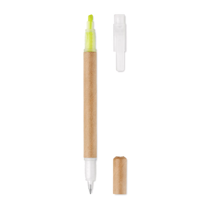 Duo Paper kemijska olovka i marker 2 u 1 od recikliranog papira