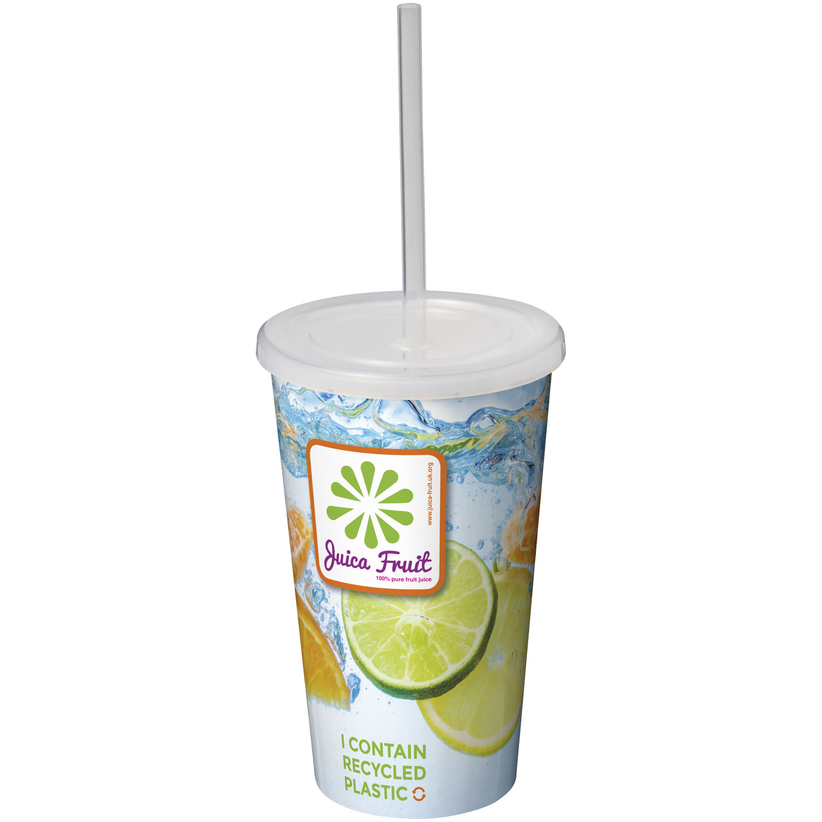 Brite-Americano® 350 ml stadionska čaša s dvostrukom stijenkom i slamkom