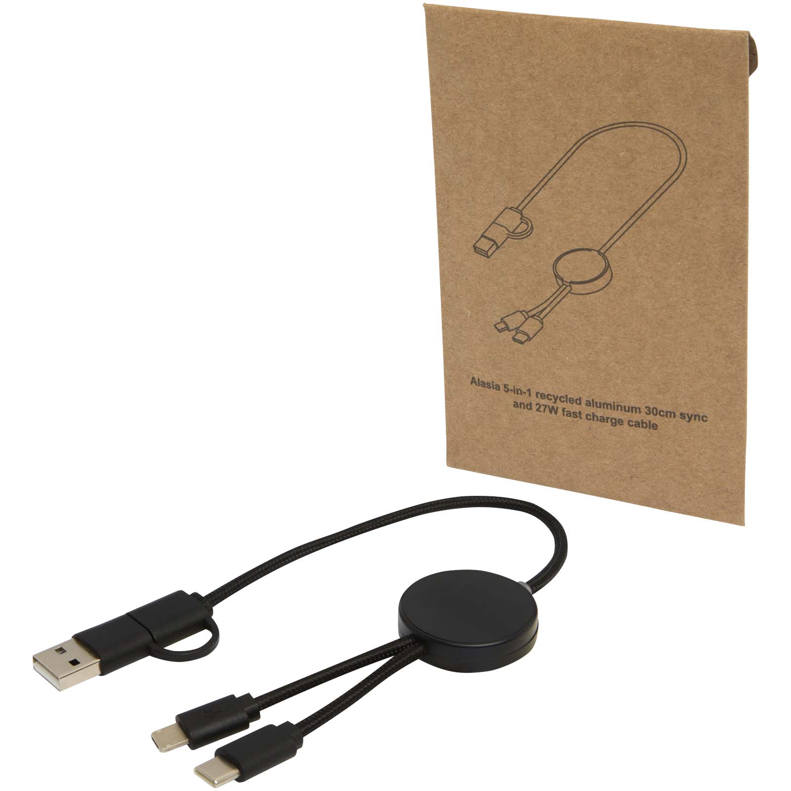Citala kabel 5-u-1 od reciklirane plastike 30 cm, brzo punjenje 27W
