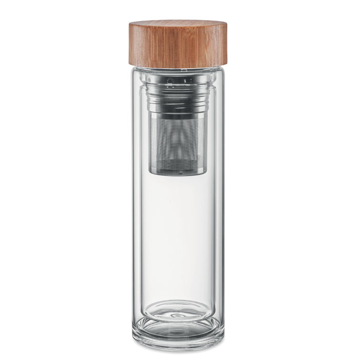 Batumi Glass dvostjena staklena boca s infuzerom za čaj 400 ml