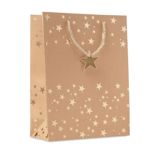 Sparkle poklon vrećica od kraft papira s etiketom