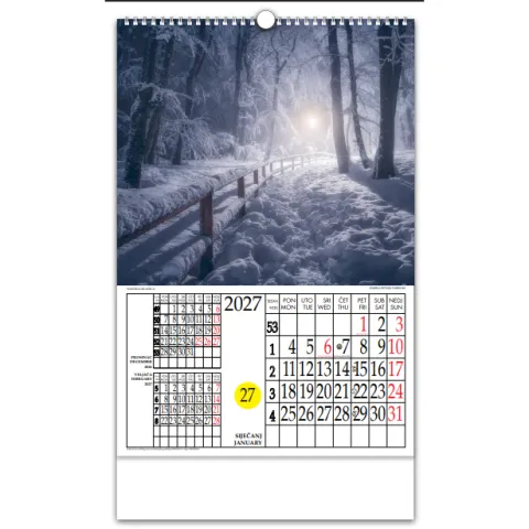 Natura Croatica – nATURA CROATICA, zidni kalendar s rotacijskim krugom 13 listova