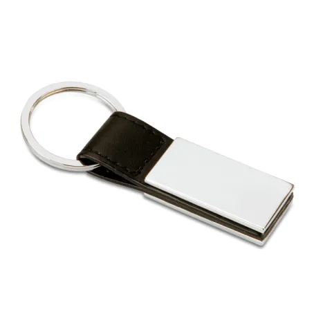 Rectanglo PU privjesak za ključeve s metalnom pločicom