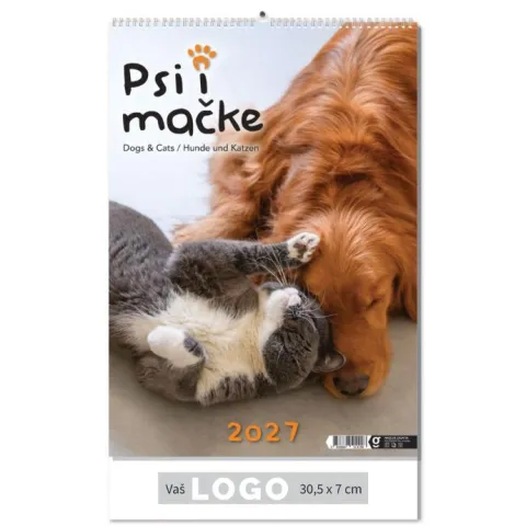 „Psi I Mačke“ 13 list., PVC vrećica, color kalendar