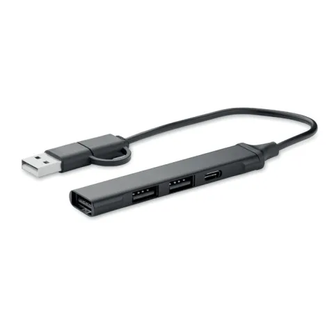 Current USB hub s 4 priključka od recikliranog aluminija