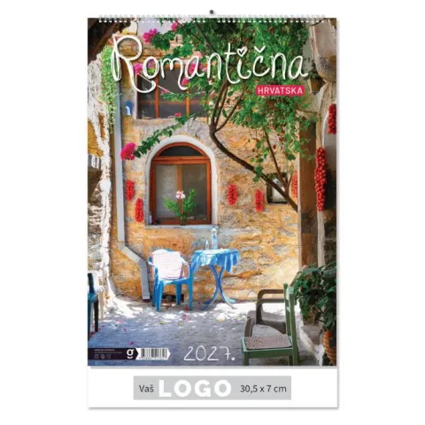 „Romantična Hrvatska“ 13 list., PVC vrećica, color kalendar