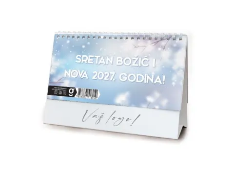 „Poslovni Sivo - Plavi“ 13 list., stolni kalendar, koverta