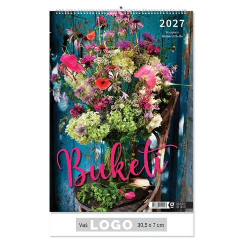 „Buketi“ 13 list., PVC vrećica, color kalendar